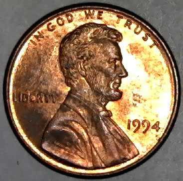 1994-P-Lincoln-Memorial-Cent-With-Broken-Die-Post-In-